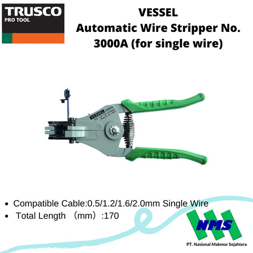 [EZM.1042776] TRUSCO 124-4370 VESSEL Automatic Wire Stripper No 3000A Pengupas Kabel