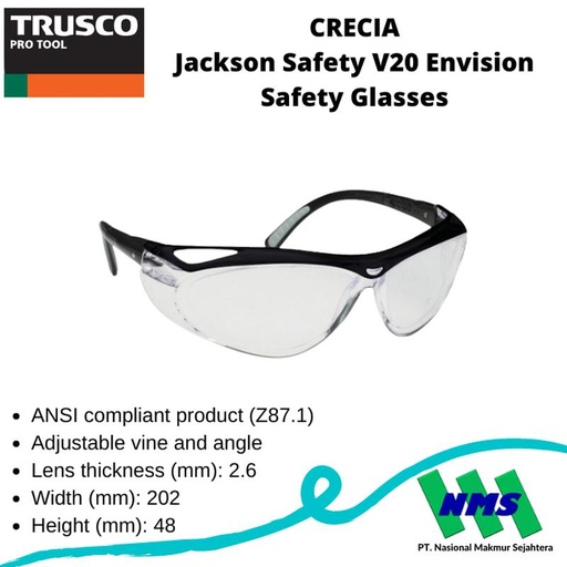 [EZM.1042794] TRUSCO 436-1024 CRECIA Jackson Safety V20 Envision Glasses Kacamata