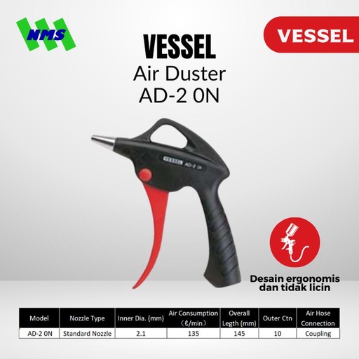 [EZM.1042827] Tembakan Angin Standar Nozzle Air Duster Standard AD-2 0N VESSEL