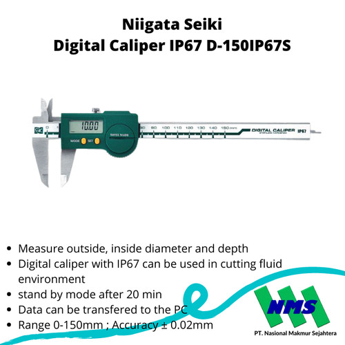 [EZM.1042844] Niigata Seiki Digital Caliper IP67 D-150IP67S