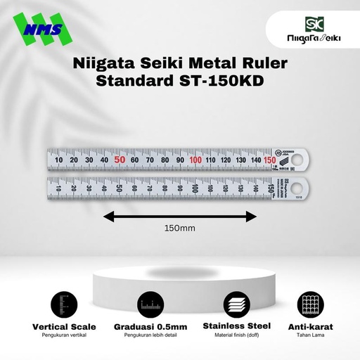 [EZM.1042851] Niigata Seiki Metal Ruler Standard ST-150KD