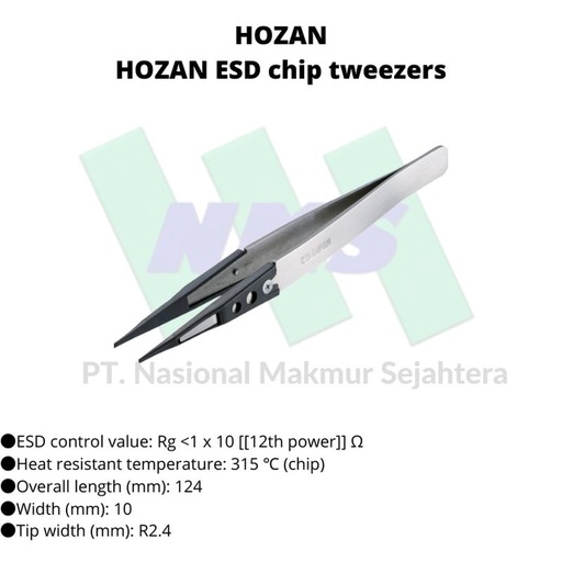 [EZM.1042947] HOZAN P-640-S ESD Chip Tweezers 818-3670 P-643-S