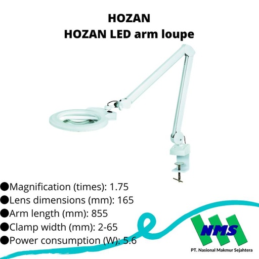 [EZM.1042952] Kaca Pembesar LED TRUSCO 474-0017 HOZAN LED arm loupe