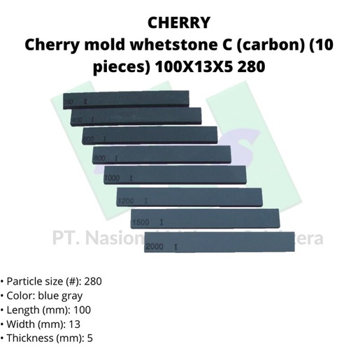 [EZM.1042977] TRUSCO 416-7597 Cherry mold whetstone C (carbon) (10 pieces) 100X13X5
