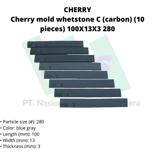 [EZM.1042978] TRUSCO 416-7520 Cherry mold whetstone C (carbon) (10 pieces) 100X13X3