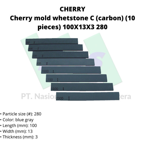 [EZM.1042978] TRUSCO 416-7520 Cherry mold whetstone C (carbon) (10 pieces) 100X13X3