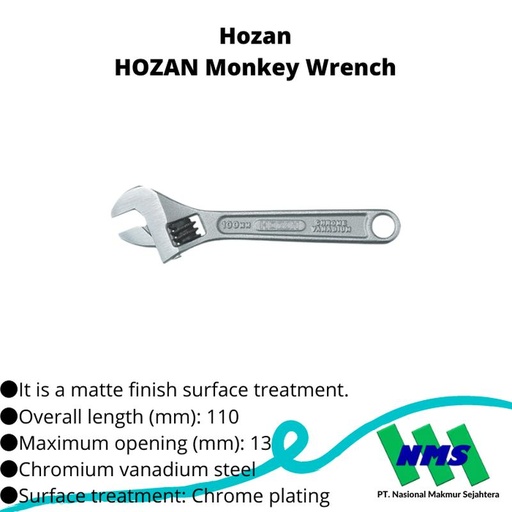 [EZM.1042981] TRUSCO 393-5566 HOZAN Monkey Wrench W-230-100