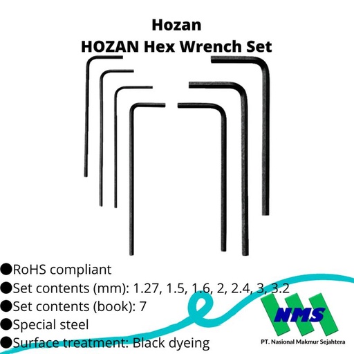 [EZM.1042985] TRUSCO 370-8489 HOZAN Hex Wrench Set W-91