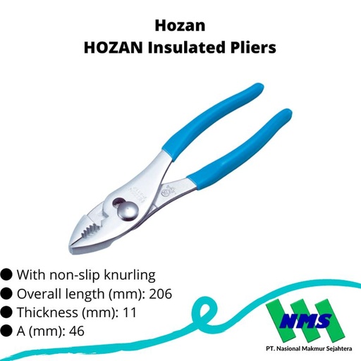 [EZM.1042992] TRUSCO 370-8136 HOZAN Insulated Pliers P-211Z-200