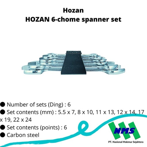 [EZM.1043004] TRUSCO 325-8564 HOZAN 6-chome spanner set W-521