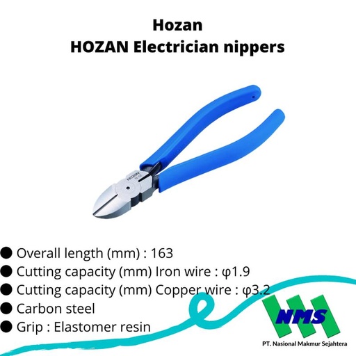 [EZM.1043008] TRUSCO 322-6492 HOZAN Electrician nippers N-12