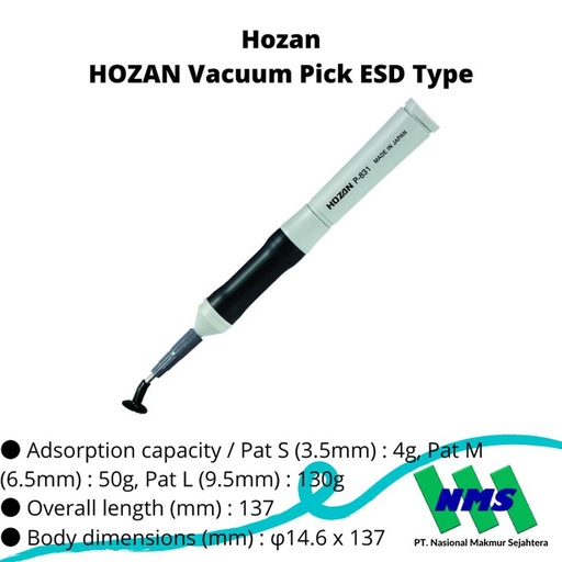 [EZM.1043027] TRUSCO 166-0292 HOZAN Vacuum Pick ESD Type P-831