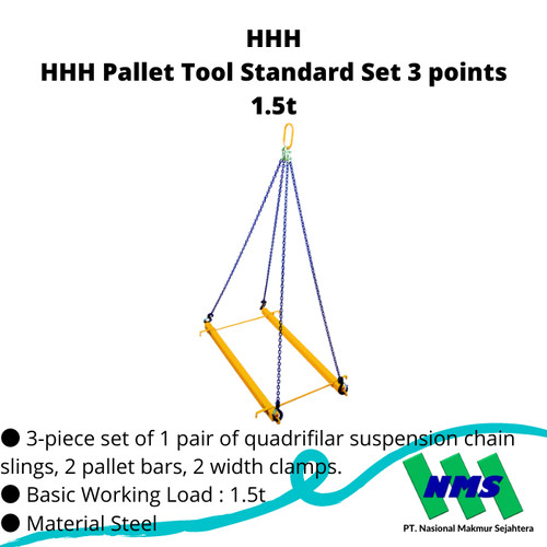 [EZM.1043050] TRUSCO 756-6514 HHH Pallet Tool Standard Set 3 points 1.5t PTS15