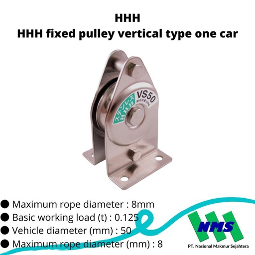 [EZM.1043052] TRUSCO 390-1220 HHH Stainless steel fixed pulley Vertical VS50