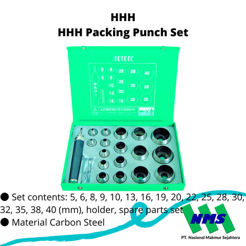 [EZM.1043055] TRUSCO 215-6458 HHH Packing Punch Set 3H-P17