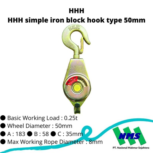 [EZM.1043086] TRUSCO 215-5532 HHH simple iron block hook type ST-50
