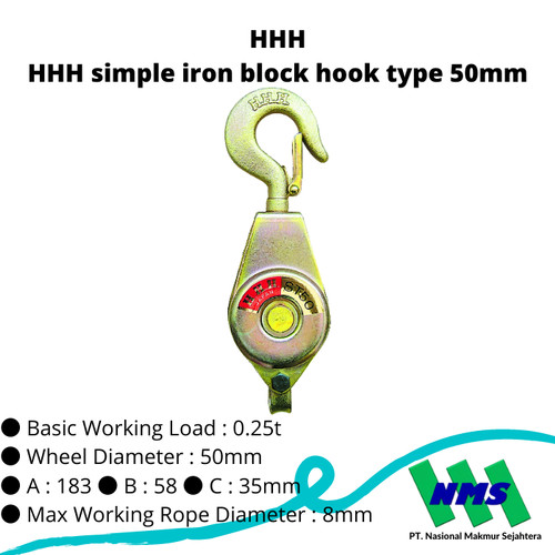 [EZM.1043086] TRUSCO 215-5532 HHH simple iron block hook type ST-50