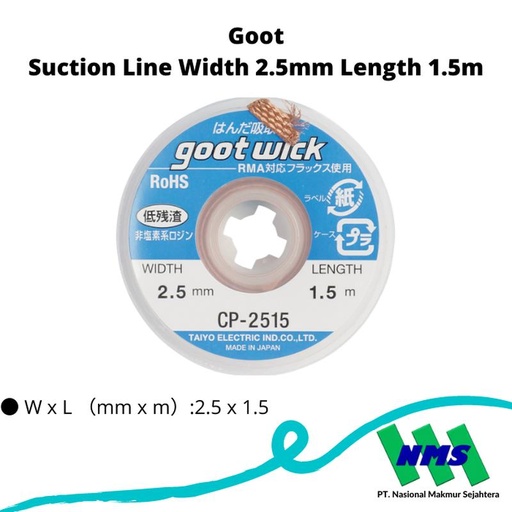 [EZM.1043095] TRUSCO 364-2062 GROOT Suction Line Width 2.5mm Length 1.5 CP-2515