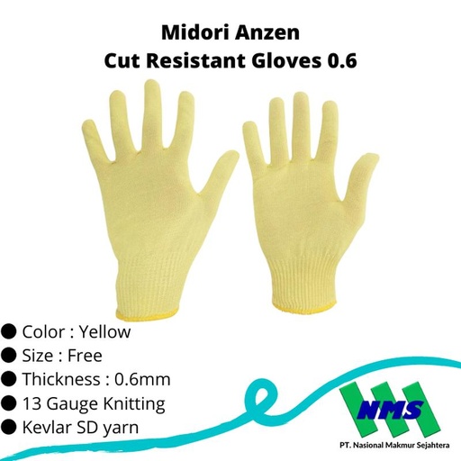 [EZM.1043104] TRUSCO 819-2517 MIDORI ANZEN Cut Resistant Gloves MK-SD13G
