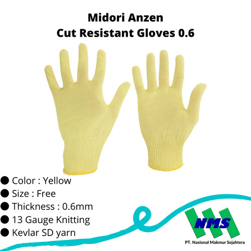 [EZM.1043104] TRUSCO 819-2517 MIDORI ANZEN Cut Resistant Gloves MK-SD13G
