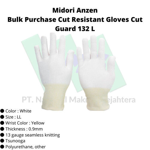 [EZM.1043110] TRUSCO 447-7723 Bulk Purchase Cut Resistant Gloves Cut Guard 132 L