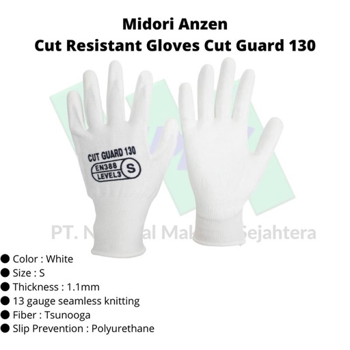 [EZM.1043111] Cut Resistant Safety Gloves Cut Guard Midori Anzen 130 TRUSCO 447-7693