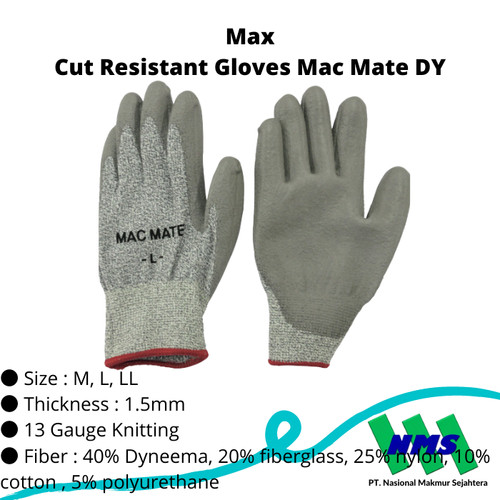 [EZM.1043114] TRUSCO 448-7401 Cut Resistant Gloves "Mac Mate DY"