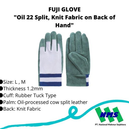 [EZM.1043152] TRUSCO 422-7158 "Oil 22 Split, Knit Fabric on Back of Hand"