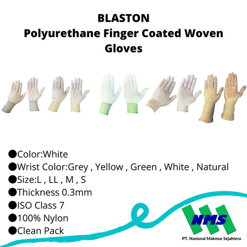 [EZM.1043171] TRUSCO 303-4542 Polyurethane Finger Coated Woven Gloves