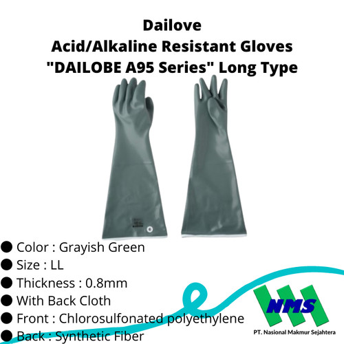 [EZM.1043194] Dailove DA95-55-LL Acid/Alkali Resistant Gloves DAILOBE A95 Series