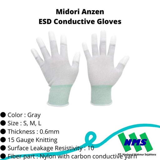 [EZM.1043217] TRUSCO 416-9891 ESD Conductive Gloves