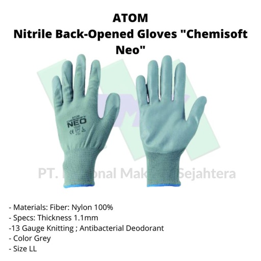 [EZM.1043232] TRUSCO 324-6078 Nitrile Back-Opened Gloves "Chemisoft Neo"