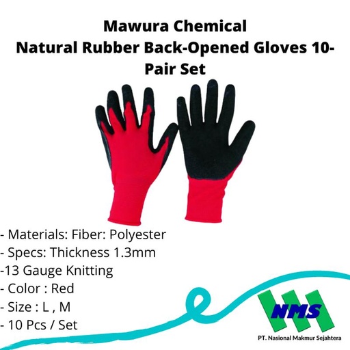 [EZM.1043238] TRUSCO 779-7541 Natural Rubber Back-Opened Gloves 10-Pair Set