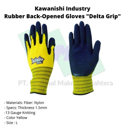 [EZM.1043239] TRUSCO 779-7354 Rubber Back-Opened Gloves "Delta Grip"