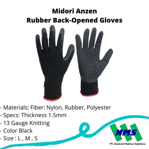 [EZM.1043243] TRUSCO 753-9282 Rubber Back-Opened Gloves