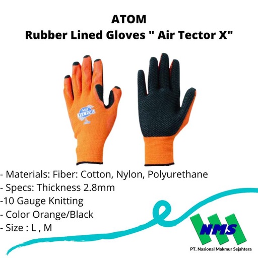 [EZM.1043245] TRUSCO 420-7599 Rubber Lined Gloves " Air Tector X"