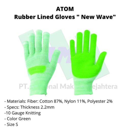 [EZM.1043246] TRUSCO 222-9056 Rubber Lined Gloves " New Wave"