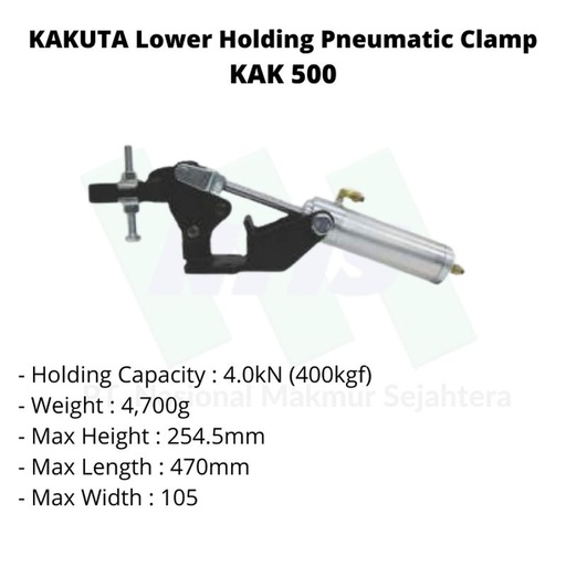 [EZM.1043395] KAKUTA Lower Holding Pneumatic Clamp KAK 500