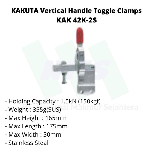 [EZM.1043402] KAKUTA Vertical Handle Toggle Clamps KAK 42K-2S