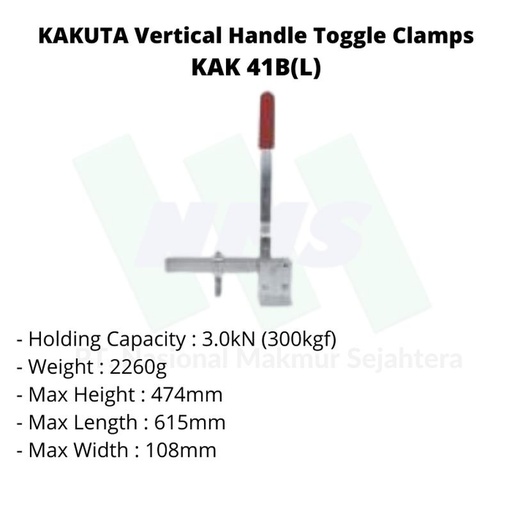 [EZM.1043409] KAKUTA Vertical Handle Toggle Clamps KAK 41B(L)