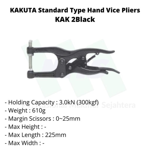 [EZM.1043426] KAKUTA Standard Type Hand Vice Pliers KAK 2Black