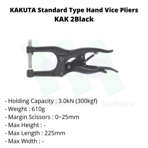 [EZM.1043426] KAKUTA Standard Type Hand Vice Pliers KAK 2Black