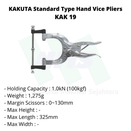 [EZM.1043433] KAKUTA Standard Type Hand Vice Pliers KAK 19
