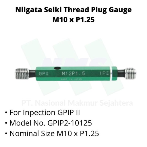 [EZM.1043468] Niigata Seiki Thread Plug Gauge M10xP1.25