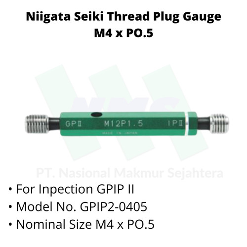 [EZM.1043500] Niigata Seiki Thread Plug Gauge M4xP0.5