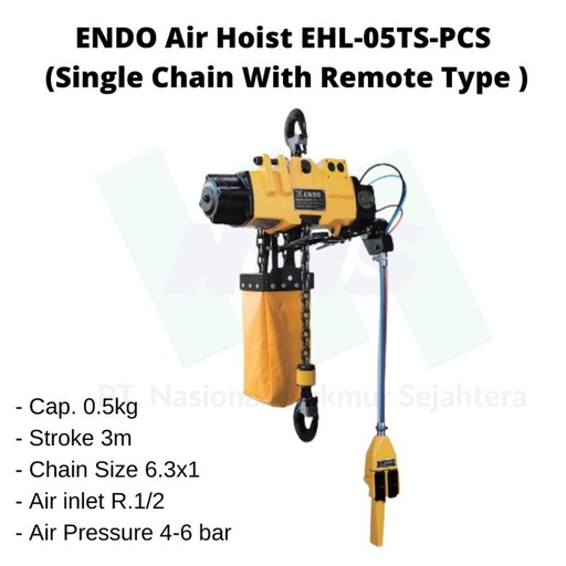 [EZM.1043535] ENDO Air Hoist EHL-05TS PCS-1 (Single chain with remote type)