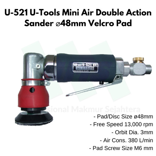 [EZM.1043548] U-521 U-Tools Mini Air Double Action Sander ⌀48mm Velcro Pad