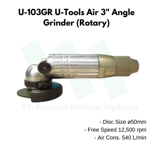 [EZM.1043549] U-103GR U-Tools Air 3" Angle Grinder (Rotary)