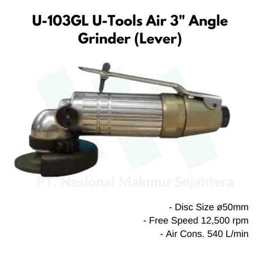 [EZM.1043550] U-103GL U-Tools Air 3" Angle Grinder (Lever)