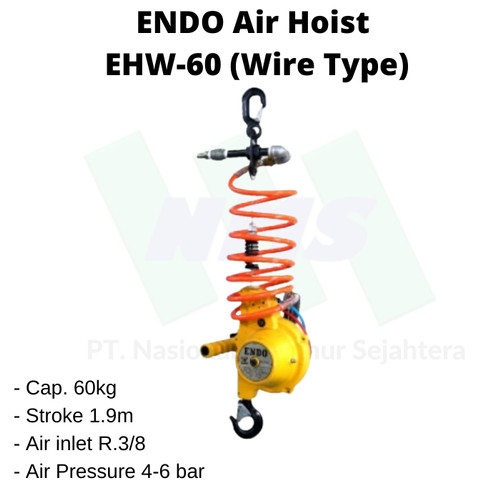 Air Hoist Cap. 60kg stroke 1.9m ENDO EHW-60 (Wire Type)